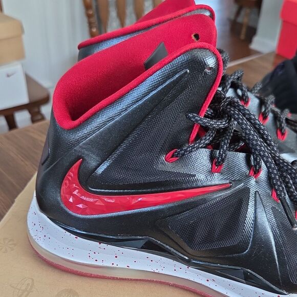 Nike LeBron X Diamond Collection High Top Black/Red Men\'s Basketball Shoes main image 5